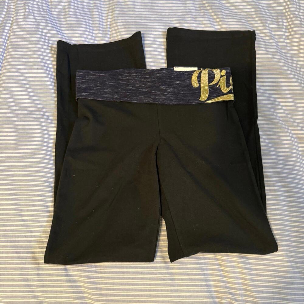 Y2K PINK Victoria's Secret Foldable Waist Flare Yoga Pants